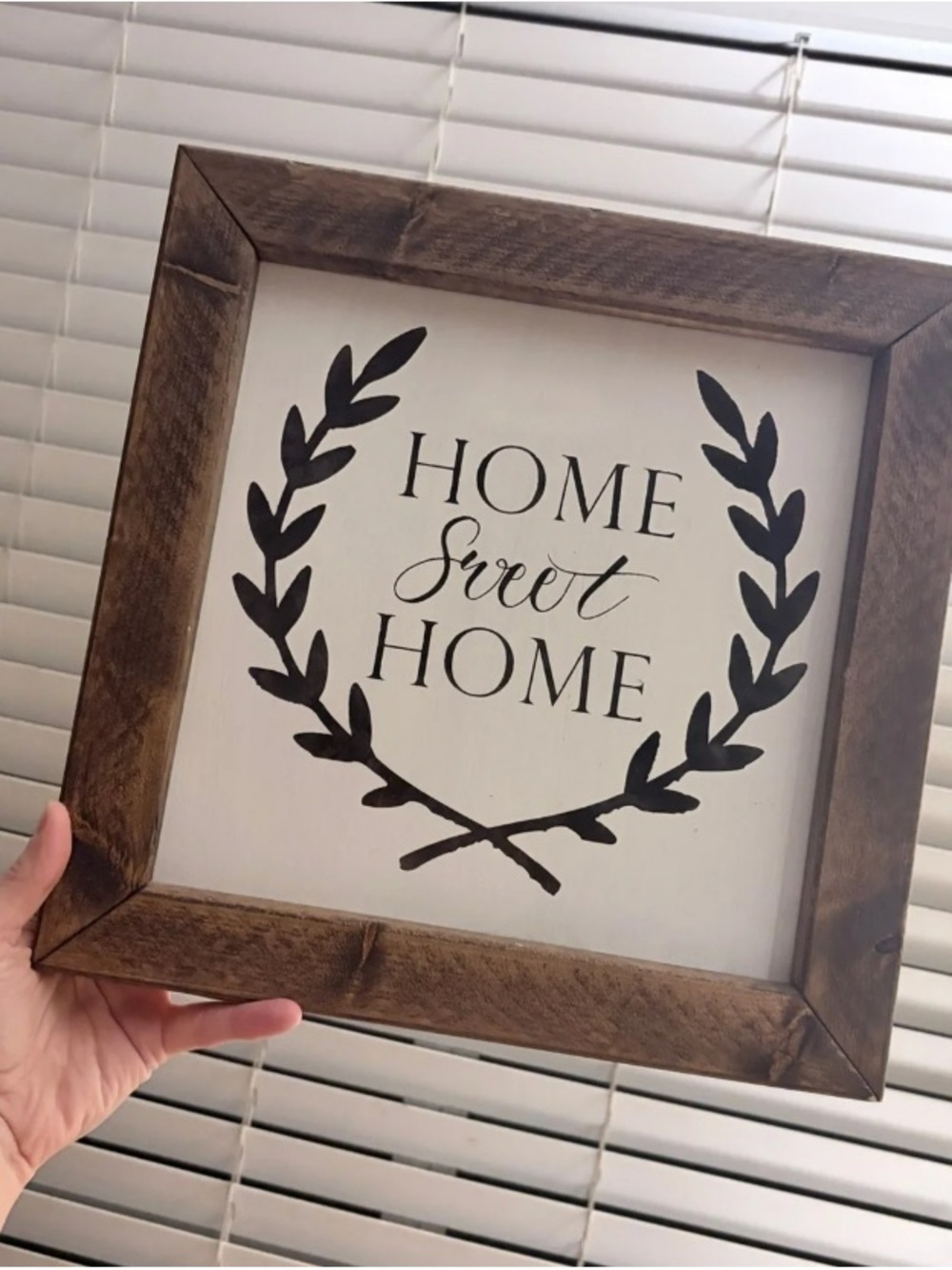 Home Sweet Home Framed Wall Art - Brown Frame